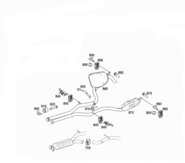 Uitlaat Mercedes E280 CDI / E320 CDI W211 Links