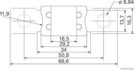 Schroefzekering Mega 80A Rood