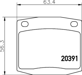 Remblokken Nissan Sunny 1.4/1.4 1970 tot 1982