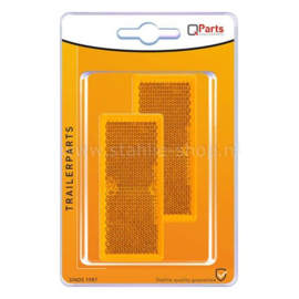 Q-Parts Reflector Zelfklevend 82mm x 36mm Oranje Set à 2st