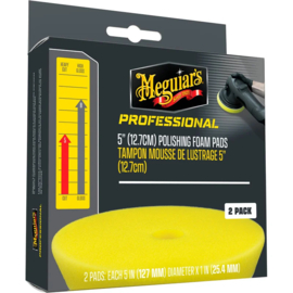 Meguiar's Professional Foam Polishing Pads - 5'' diameter x 1'' (127mm x 25,4mm) - geel - set van 2
