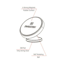 Swissten S-Grip Dashboard Telefoonhouder Magnetisch DM7 Metaal Zwart