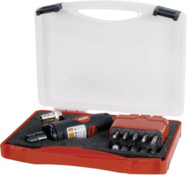 RUKO Pneumatische slijper 1/4" (6.3 mm) 6.2 bar Incl. accessoires, Incl. koffer
