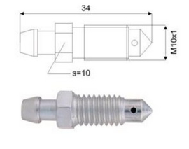 Ontluchtingsnippel M10x1x34.0