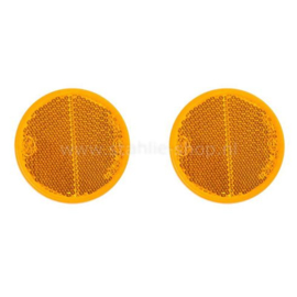Q-Parts Reflector Ø 60mm Zelfklevend Oranje Set à 2st