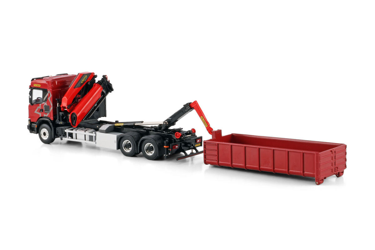 Premium Line; SCANIA G NORMAL CG17N RIGED TRUCK WITH HOOKLIFT SYSTEM 6X4 WITH PALFINGER PK 370 TEC