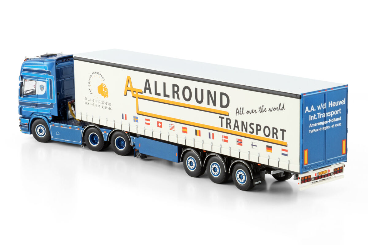 A.A. vd Heuvel; SCANIA 4 SERIES TOPLINE 6X2 TAG AXLE CURTAINSIDE TRAILER - 3 AXLE