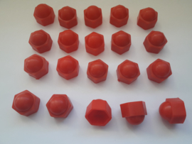 Wielmoerkapjes 19 mm Rood