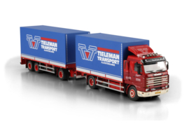 Tieleman; SCANIA 3 SERIES STREAMLINE 4X2 RIGED BOX TRUCK DRAWBAR TRAILER