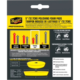 Meguiar's Professional Foam Polishing Pads - 5'' diameter x 1'' (127mm x 25,4mm) - geel - set van 2