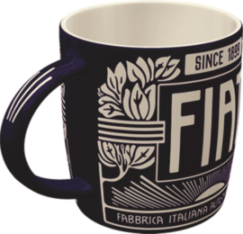 Retro koffiebeker Fiat Since 1899 Logo Blue