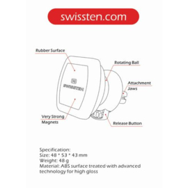 Swissten S-Grip Ventilator Telefoonhouder Magnetisch M3