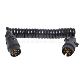 Q-Parts Spiraalkabel PVC 3mtr met 2x stekker 7-polig in blister