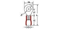 Ringkabelschoen 2.5-6.0mm² geel Ø 8.4mm met bus