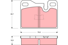 Remblokken Porsche 924 Achterzijde