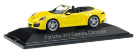 Porsche 911 Carrera cabrio, geel (991 II) Herpa
