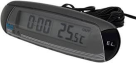 Binnen en Buiten thermometer met klok