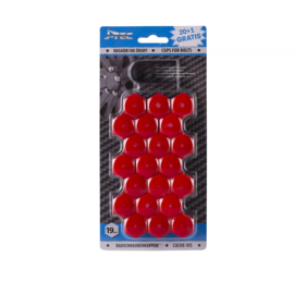 Wielmoerkapjes 19 mm Rood