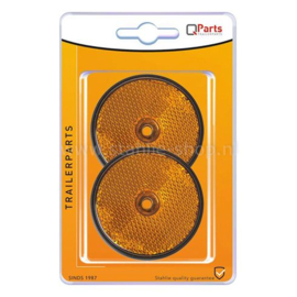 Q-Parts Reflector Ø 60mm Schroefbaar Oranje Set à 2st