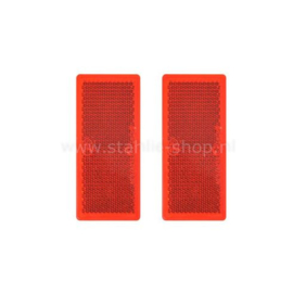 Q-Parts Reflector Zelfklevend 82mm x 36mm Rood Set à 2st