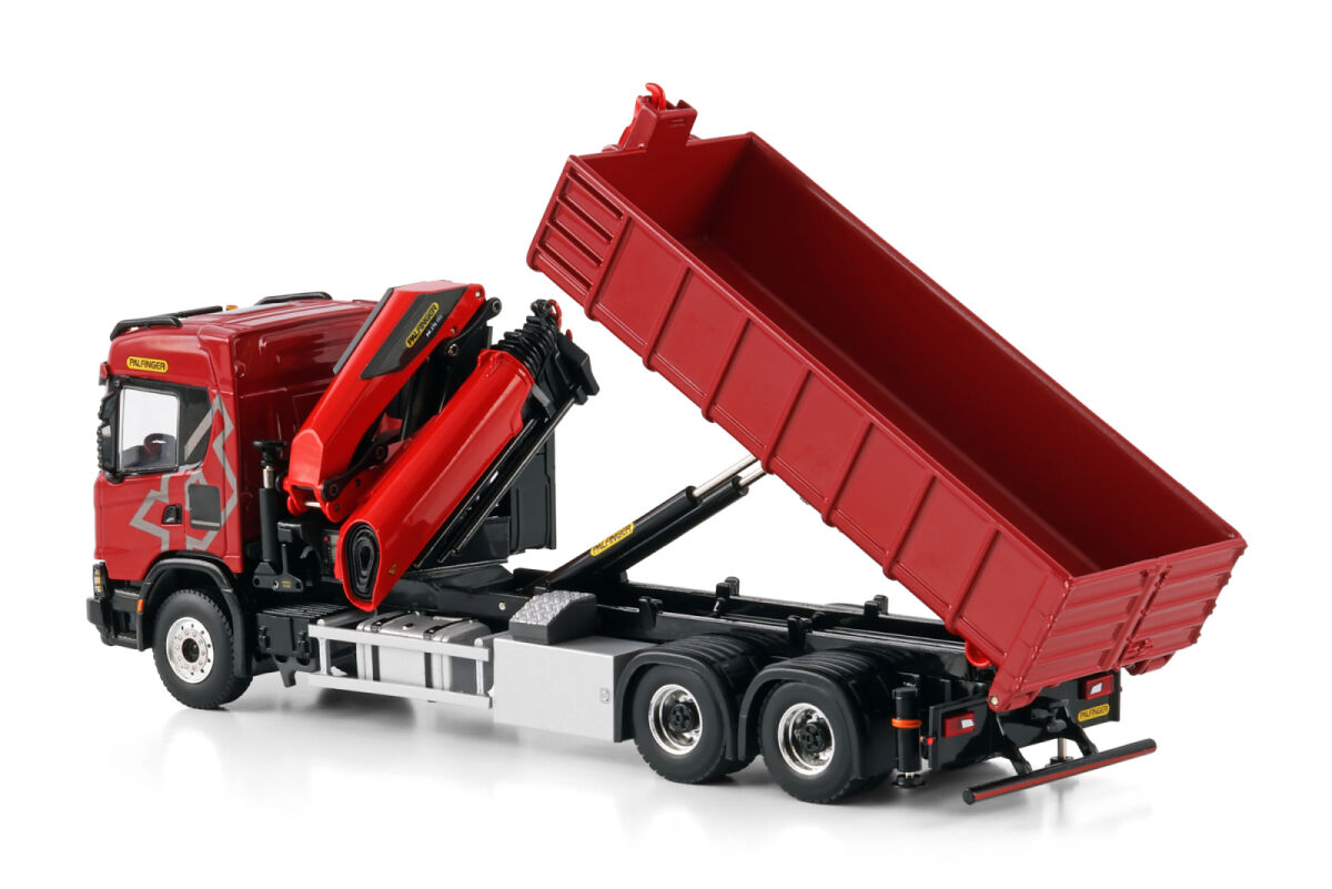 Premium Line; SCANIA G NORMAL CG17N RIGED TRUCK WITH HOOKLIFT SYSTEM 6X4 WITH PALFINGER PK 370 TEC