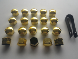 Wielmoerkapjes 17 mm Goud