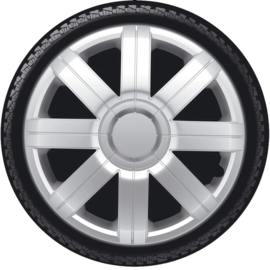 4-Delige Wieldoppenset Sportive 13-inch zilver