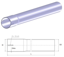 Uitlaatpijp recht 35 mm