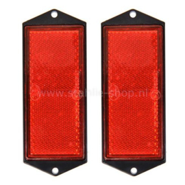 Q-Parts Reflector 104mm x 40mm Schroefbaar Rood Set à 2st