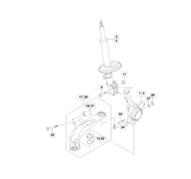 Draagarmbout Suzuki Swift 2005-2010 Verticaal ( 24 )
