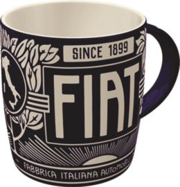 Retro koffiebeker Fiat Since 1899 Logo Blue
