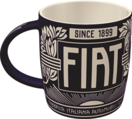 Retro koffiebeker Fiat Since 1899 Logo Blue