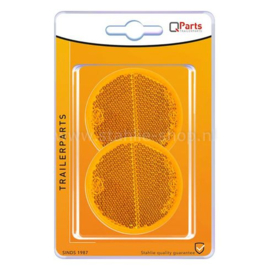Q-Parts Reflector Ø 60mm Zelfklevend Oranje Set à 2st