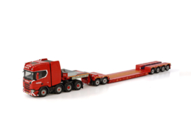 NOOTEBOOM RED LINE; SCANIA R HIGHLINE CR20H 8X4 LOWLOADER - 4 AXLE + DOLLY