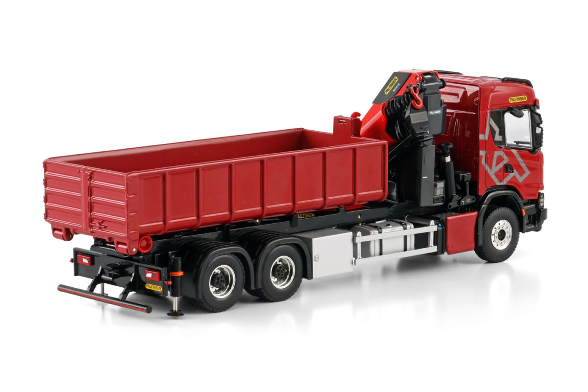 Premium Line; SCANIA G NORMAL CG17N RIGED TRUCK WITH HOOKLIFT SYSTEM 6X4 WITH PALFINGER PK 370 TEC