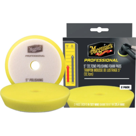 Meguiar's Professional Foam Polishing Pads - 5'' diameter x 1'' (127mm x 25,4mm) - geel - set van 2