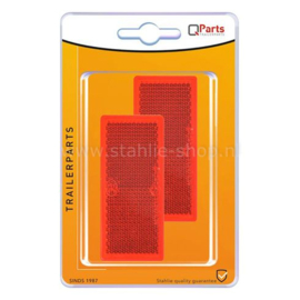 Q-Parts Reflector Zelfklevend 82mm x 36mm Rood Set à 2st