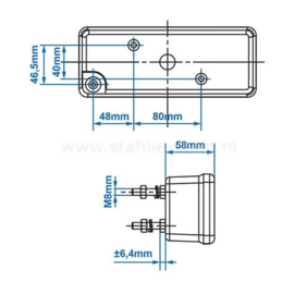 Q-Parts Achterlicht 4 functies 210mm x 83mm Links / Rechts