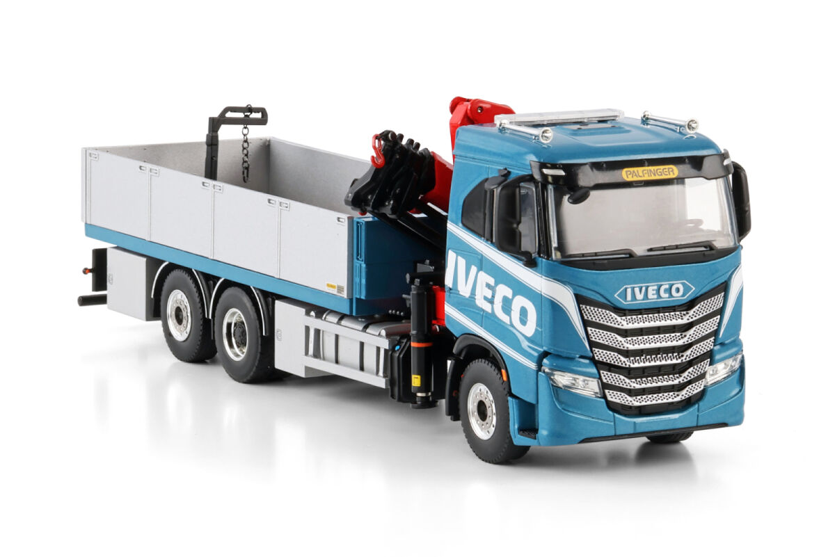 Premium Line; IVECO S-WAY AS LOW RIGED FLATBED TRUCK 6X2 TAG AXLE WITH PALFINGER PK 24.001