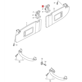 Zonneklepbevestiging Seat Alhambra 2010