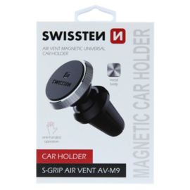 Swissten S-Grip Ventilator Telefoonhouder Magnetisch AV-M9 Metaal Zilver