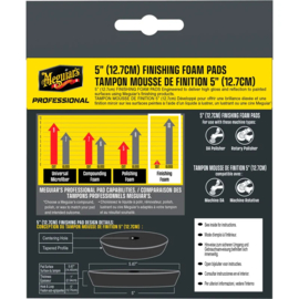 Meguiar's Professional Foam Finishing Pads - 5'' diameter x 1'' (127mm x 25,4mm) - Zwart - Set van 2