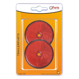 Q-Parts Reflector Ø 60mm Schroefbaar Rood Set à 2st