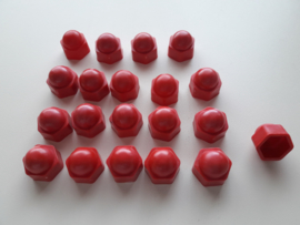 Wielmoerkapjes 17 mm Rood