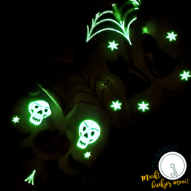 "Glow in the dark Halloween" set van 2 g/j sondepads