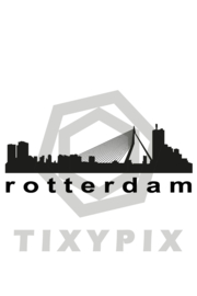 Skyline rotterdam txt yes - zwarte print