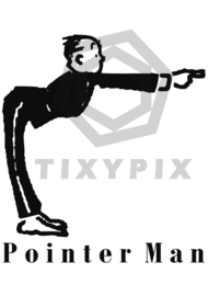 Pointer man txt yes - witte print