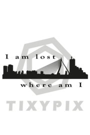 Skyline rotterdam i'm lost - witte print