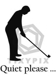 Golfer quiet please - zwarte print