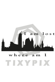 Skyline den haag i'm lost - witte print